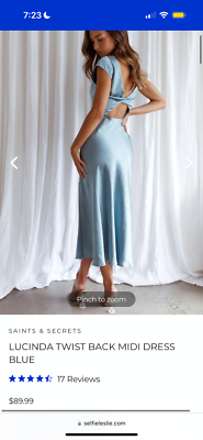 knee length dresses for ladies Lucinda Twist Back Midi Dress Champagne main image 1