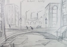 Pencil Drawing, 'Albert Bridge, Salford', Bernard McMullen (1952-2015)