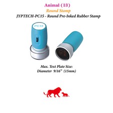 Animal 13 Round Teacher Stamp JYP PC15 Pre-Inked Rubber Stamp
