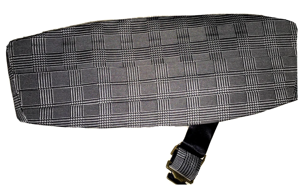 Cummerbund satinado a cuadros, boda formal ajustable para hombre Foto 2 de 3
