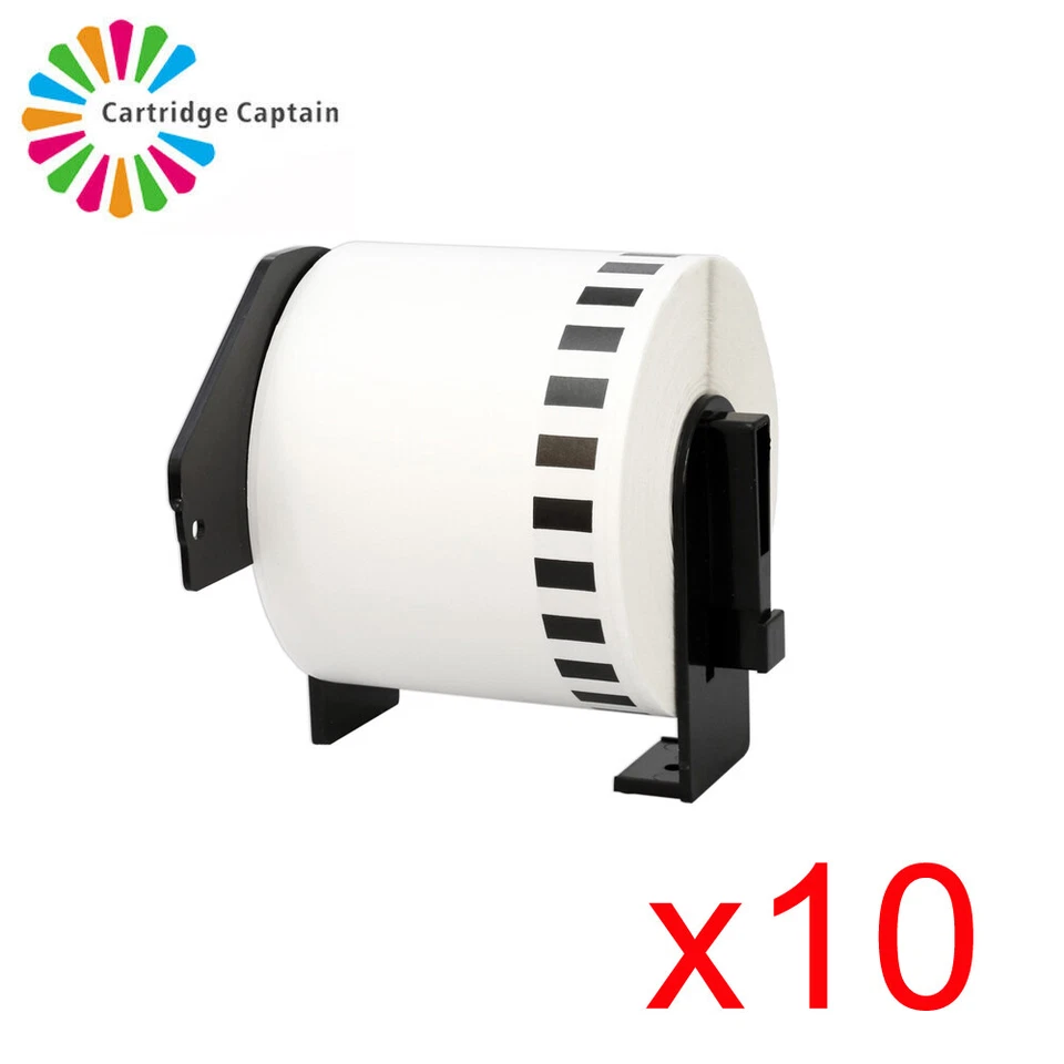 PRESTIGECARTRIDGE 10 Roll Continuous Label Tape fits Brother Dk22205 size 62mm x30.48m
