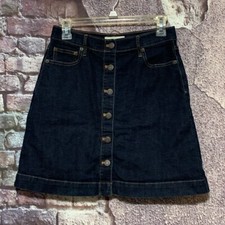 Gap 1969 Dark Blue Denim 6 button 5 pocket Jean Skirt Size 4
