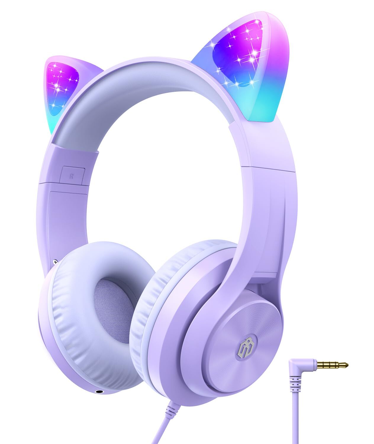iClever LED Cat Ear Kids Headphones with Volume Limit Safe Wireless for Children