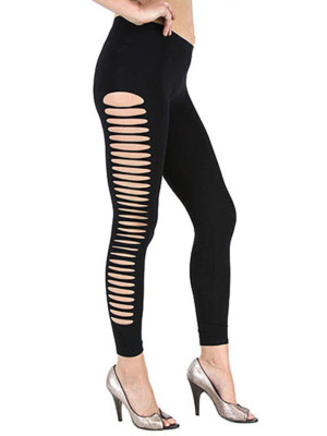 Vivian's Fashions Long Leggings - Side Slashed (Junior and Junior Plus Sizes)