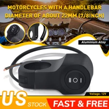 Handlebar Headlight Fog Spot Light ON OFF Switch For Waterproof Motorcycle 7/8"