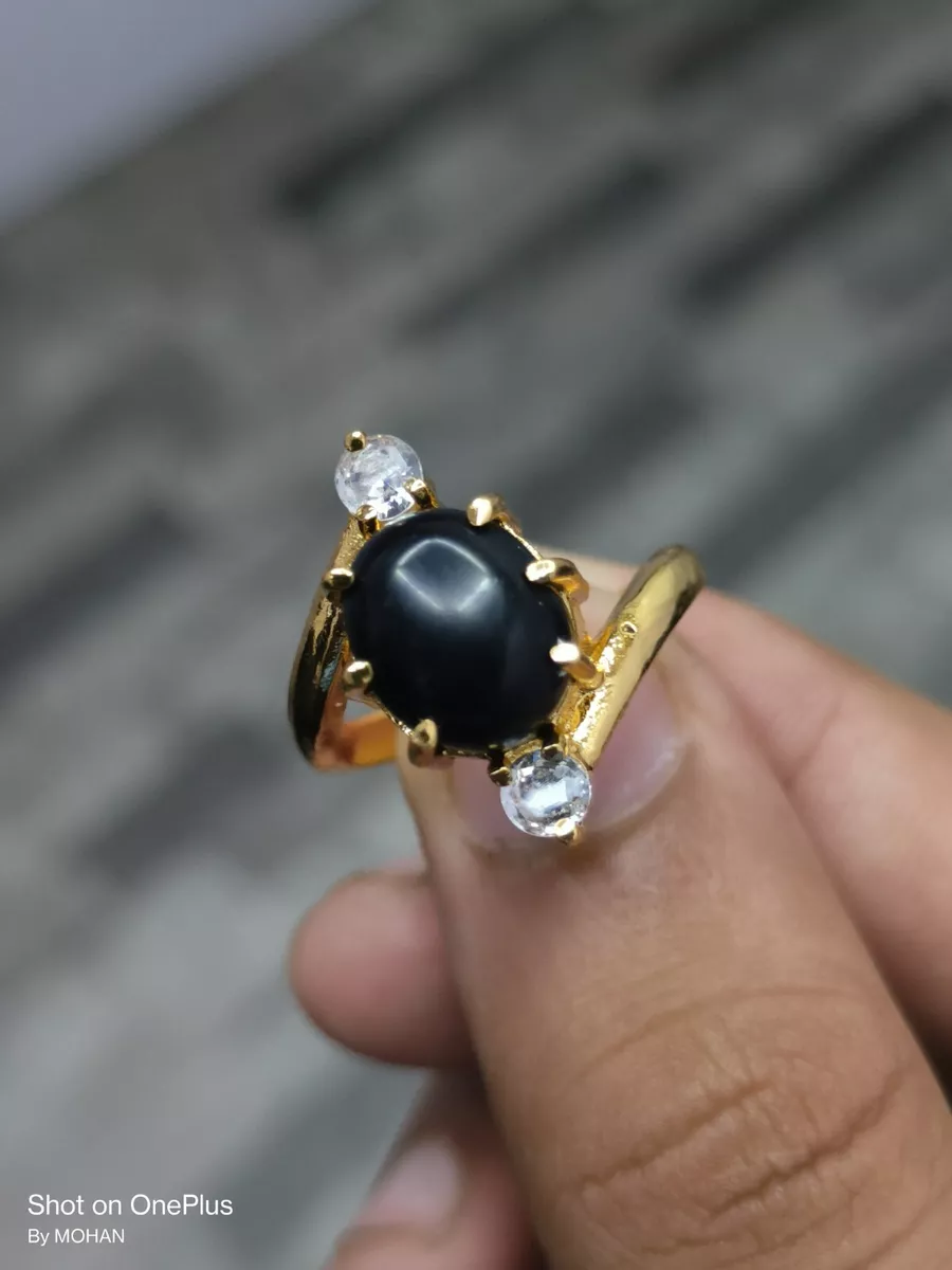 Natural Black agate Hakik Ring Sulemani Aqeeq stone Ring