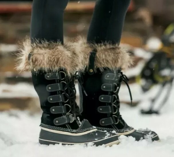 Sorel Womens Joan of Arctic Black Suede Waterproof BOOTS NL 1540