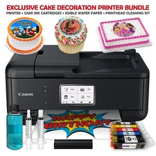 Canon Cake Topper Image Printer, Edible Ink Cartridges, 50 Wafer Sheets Bundle