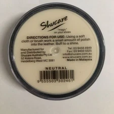 Shucare Neutral Shoe Polish Cream - Renovating Polish - Top Quility !!