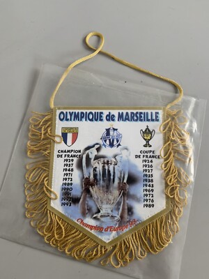 Fanion Vintage OM Olympique De Marseille – Palmarès, Football, Avant 2000