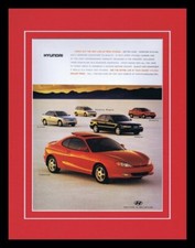 ORIGINAL Vintage 1998 Hyundai Tibron Accent Sonata 11x14 Framed Advertisement
