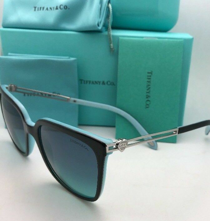 New TIFFANY & CO. Sunglasses TF 4138 8055/9S 54-19 Black & Blue w