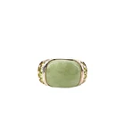 Vintage Sterling Silver 925 Signed SSJ Jade Gemstone Accent Cocktail Ring