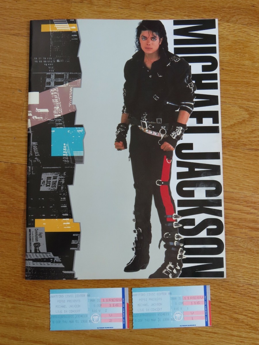 1988 MICHAEL JACKSON Concert Tour Program w/ Ticket HARTFORD CIVIC