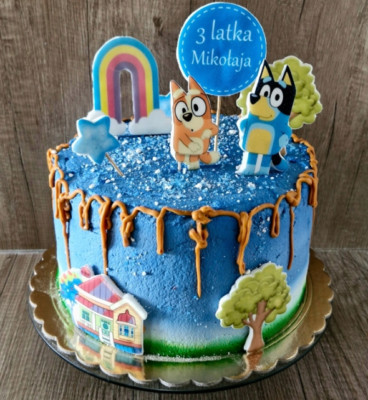 Bluey Essbar Fabel Bingo Tiere Tortenaufleger Torte Geburstag + TEXT