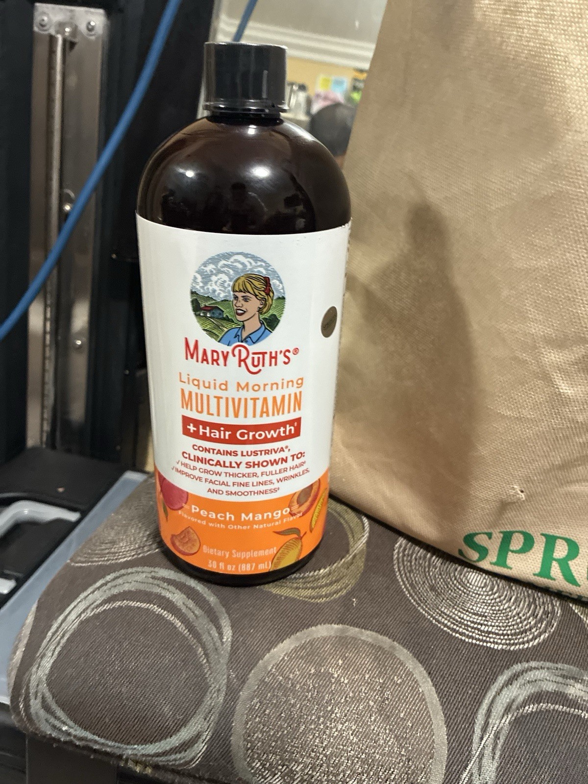 Mary Ruth's Liquid Morning Multivitamin + Hair Growth -Peach Mango- 30oz./887ml