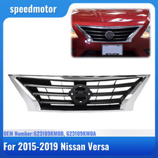 For 2015 2016 2017 2018 2019 Nissan Versa Front Bumper Chrome Grille Grill