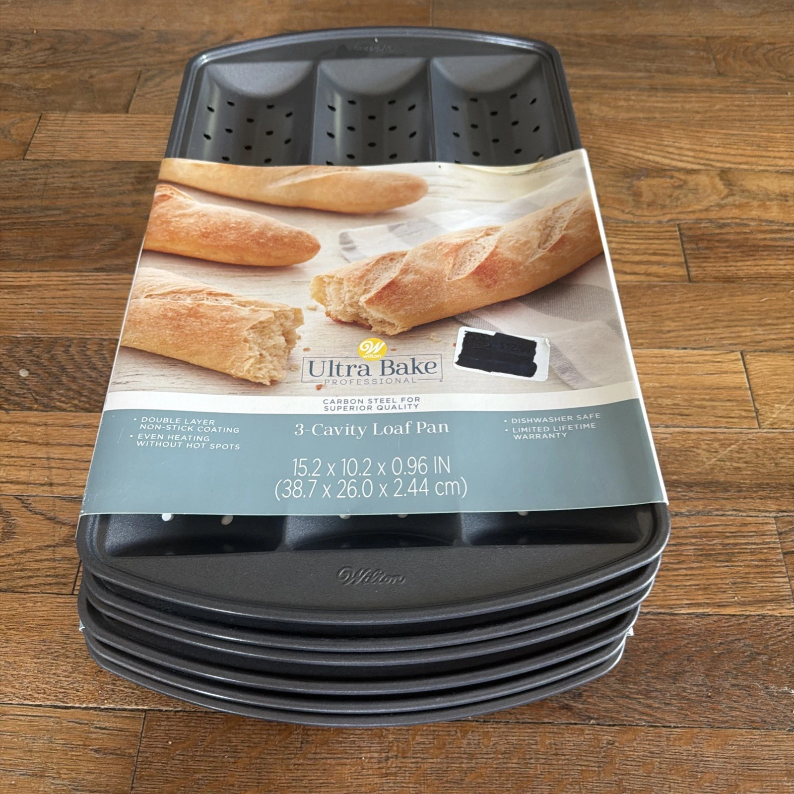 (6) 3 Channel Nonstick Baguette Baking Loaf Pans Unused Wilton NEW Retail $78