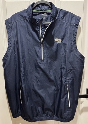 Adidas Mens XL 1/2 Zip Golf Vest Pullover Windbreaker Navy Blue Torrey Pines