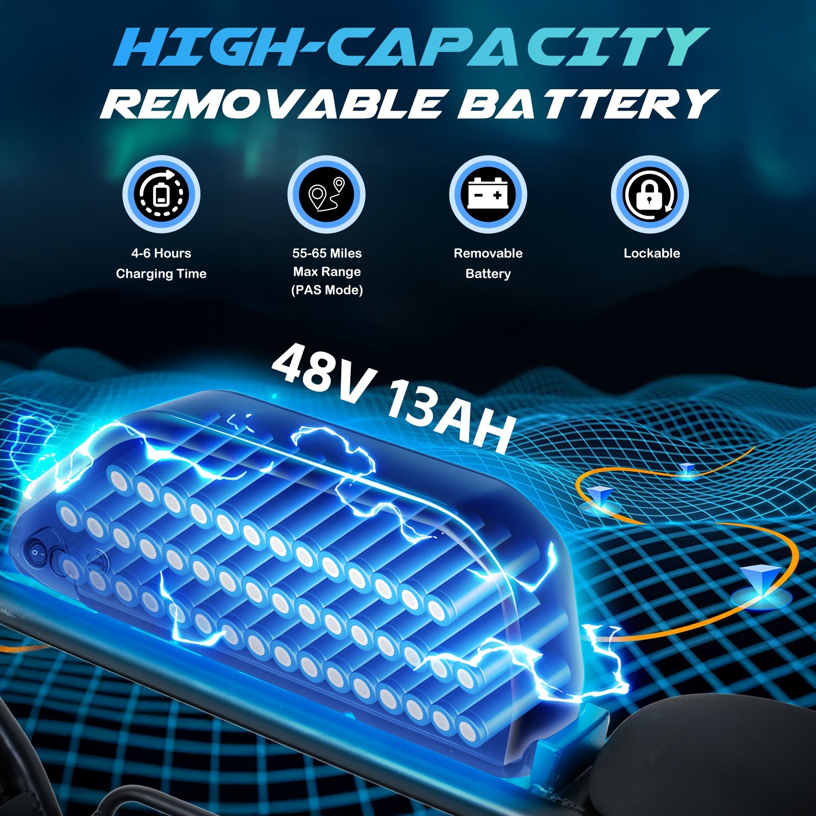 Narrak Electric Bike for Adult,1100W Peak Motor Fat Tire Removable Battery Ebike