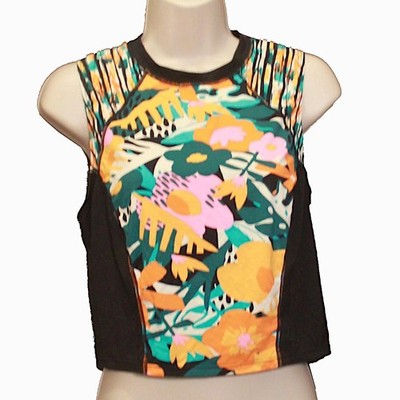 Eidon Gemma Raglan Sleeve Rashguard Rash Guard Shirt Swim Top L *Multicolor* NEW
