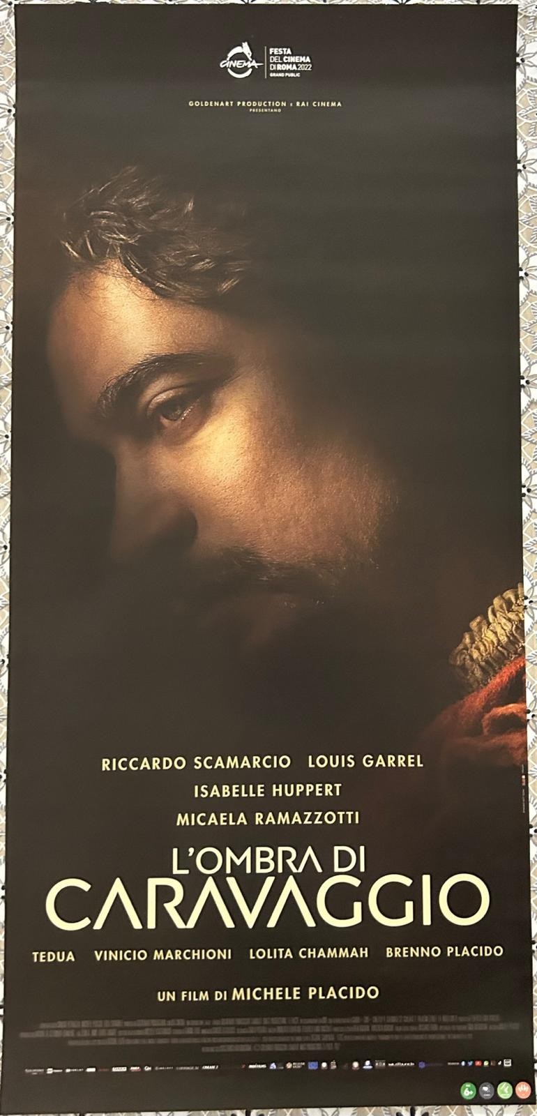 Locandina originale film L'ombra di Caravaggio (2022) - Regia di Michele Placido