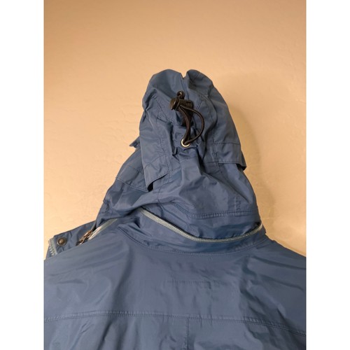 Ll Bean Women The Weather Channel Blue Rain Hooded Coat Jacket Size Medium - Picture 6 of 14