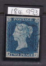 Great Britain 1840 2d Blue SG 5 4 Margins Used Mixed Inks BLUE/BLACK MC RPS Cert