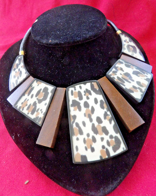 VTG 80S/90S CHICO CHUNKY FUNKY   REVERSABLE NECKLACE CLAW CLASP 18''NECKLACE