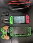 BUNDLE Nintendo Switch Pink Green Joy-Con Nitro Deck Wireless Controller & More