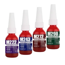 Realth 10ml-4 Pack Thread Locker M222 M243 M272 M290 Lock Tight Threadlocker ...