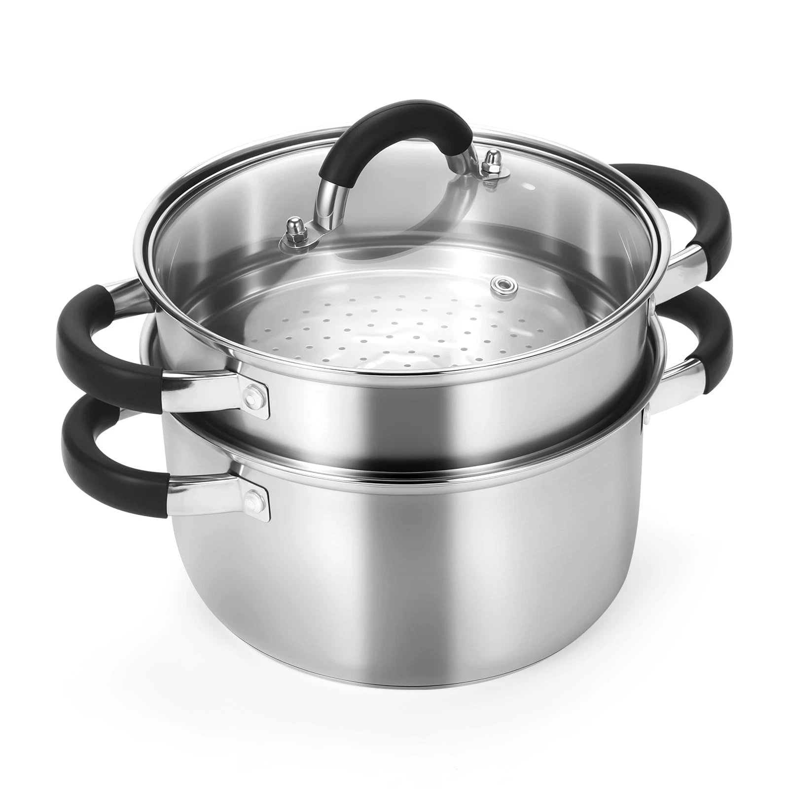3.2QT Steamer for Cooking - Stainless Steel Steam Pot with Steamer Basket, Cooki