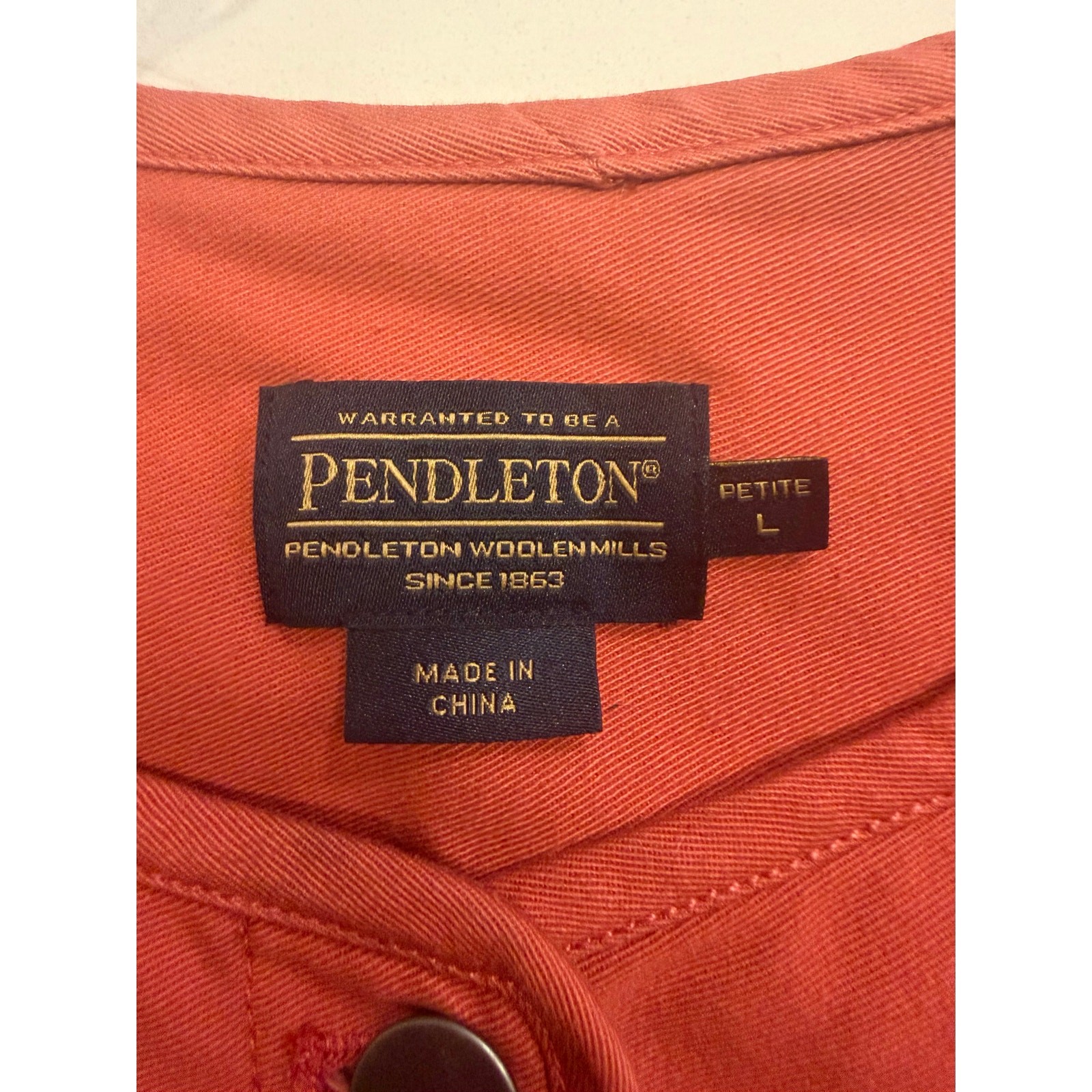 Women’s Pendleton Collarless Rust Colored Denim J… - image 4