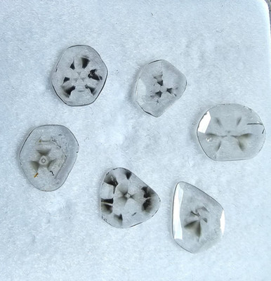 1.15CT (6pc) 6.00mm to 7.50mm , Trapiche diamond, Natural Slice (zimba polki)