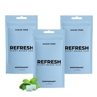 Refresh Gum Peppermint   Xylitol, Sugar Free Chewing 45 Count (Pack of 3) 