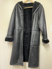 Pre-owned Vintage Sawyer of Napa Leather Button-up Coat, Leather Wool-lined