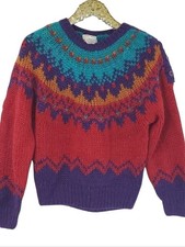 Vintage 80s Ivy Womens Multicolor Rainbow Han...
