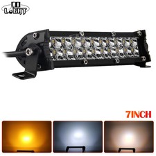 7 White Amber Led Work Light Bar Spot Flood Driving Fog Offroad Suv 4wd Truck 7 White Amber Led Work Light Bar Spot Flood Driving Fog Offroad Suv 4wd Truck