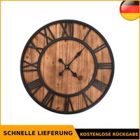 vidaXL Wanduhr Vintage Mit Quarzwerk Holz Und Metall 60 Cm XXL