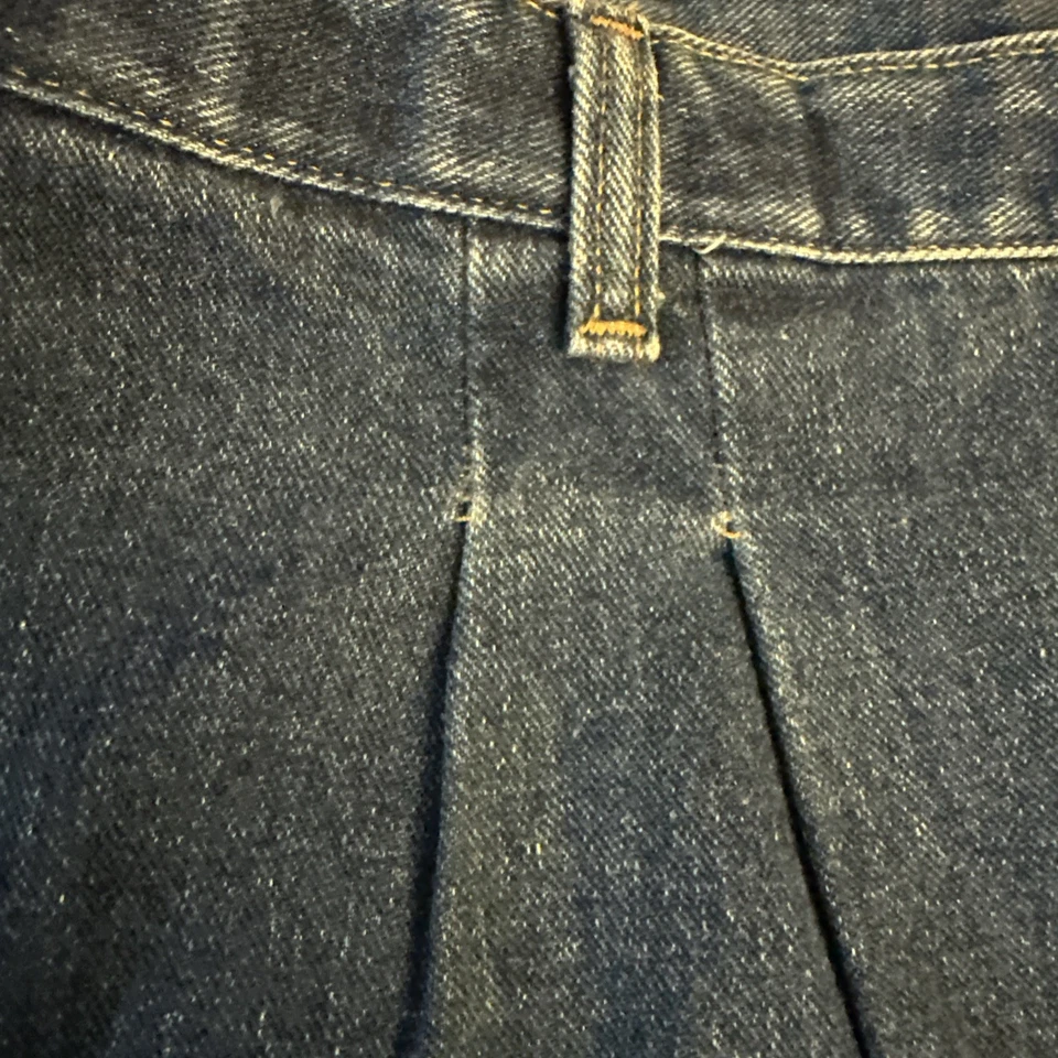 Shorts jeans Wrangler plissado pai 44 jeans carpinteiro retrô anos 90 índigo - Imagem 3 de 4