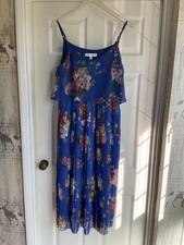 Urban Touch Floral  Print  Pleated Cami Midi Dress  - Size UK 12