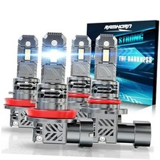 9005 H11 Light Bulbs, 500 Brightness Upgraded Design 6500K White 9005 H11