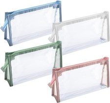4Pcs Travel Cosmetic Makeup Bags, Clear Pencil Cases, Transparent Pencil Pouch