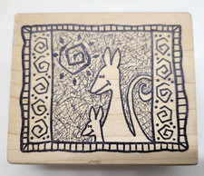 Kangaroo and Joey Rubber Stamp Wood Magenta of Canada Art Crafts Safari EUC