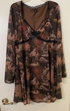 SHEIN Curve Victorian Print A-Line Dress is NWOT Sz 3XL