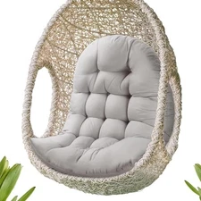 Thick Egg Chair Cushion Replacement, Button Tufted Outdoor Swing Chair Gray