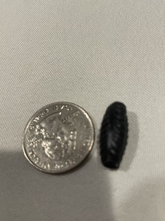 Antique Venetian Black Glass Feather Bead