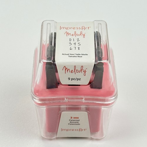 ImpressArt Melody 3mm Number Metal Stamp Set 9pc SC1127AM-3mm-M