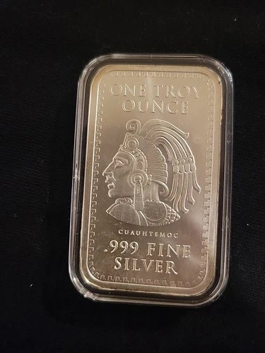 Aztec .999 AG Silver 1 Oz Bar Bullion FAST SHIPPING!!
