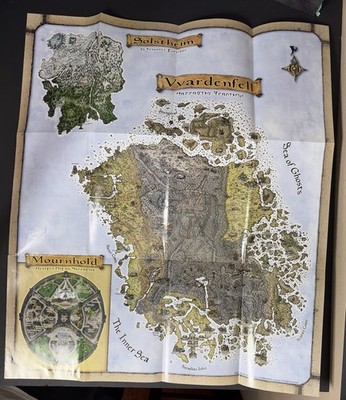 Elder Scrolls III Morrowind Vvardenfell Poster  Map Insert BEAUTIFUL CONDITION!